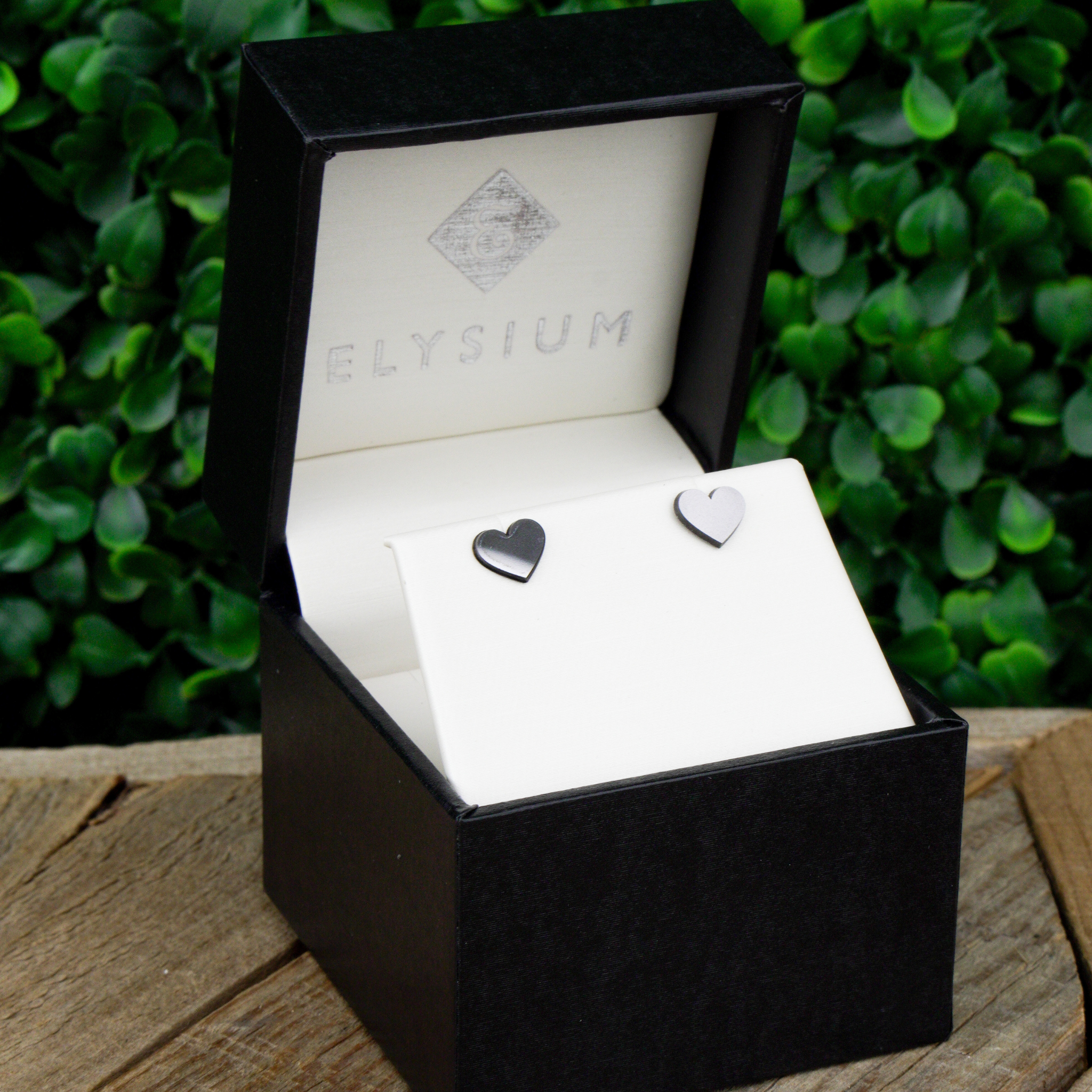 Women’s Solid Black Diamond Heart Earrings - Lady Elysium Black Diamond