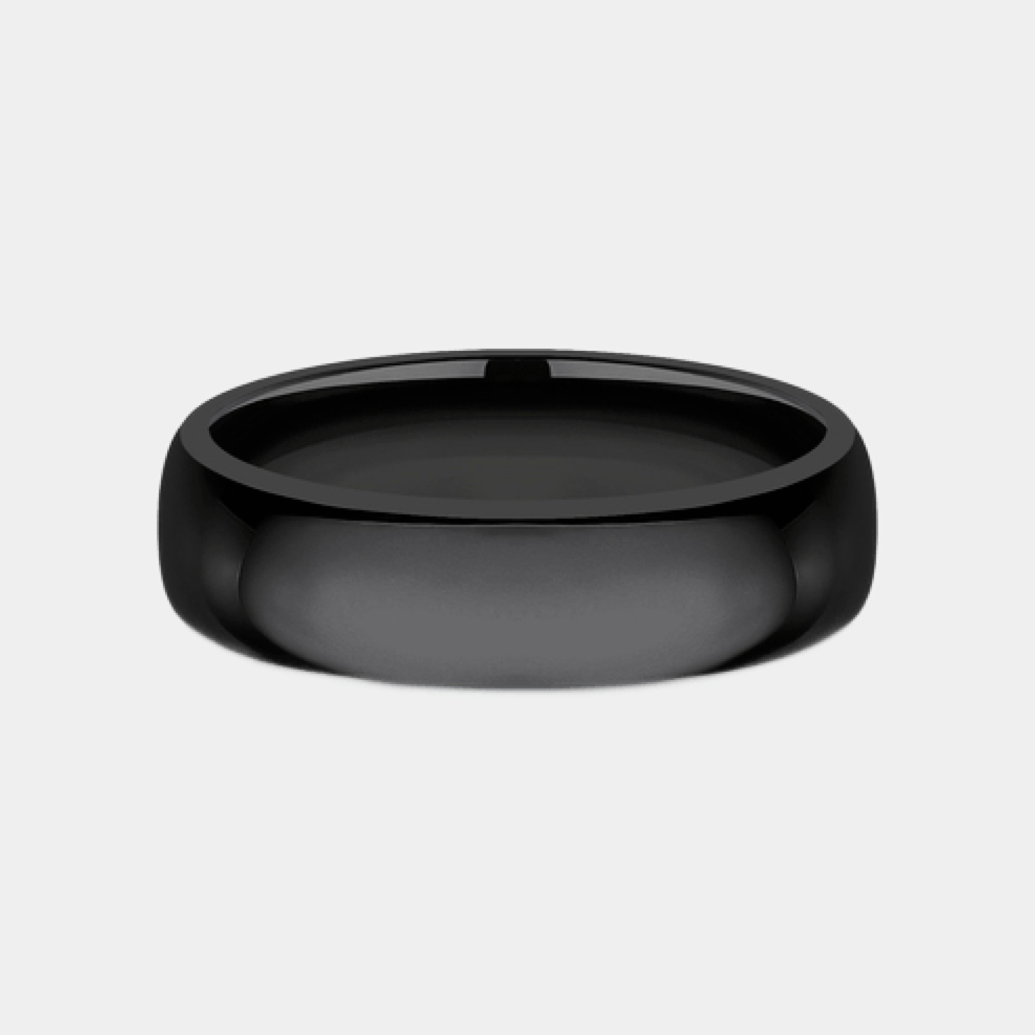 Men's Wedding Band | The Regular Dome Fit | Black Titanium | Elysium