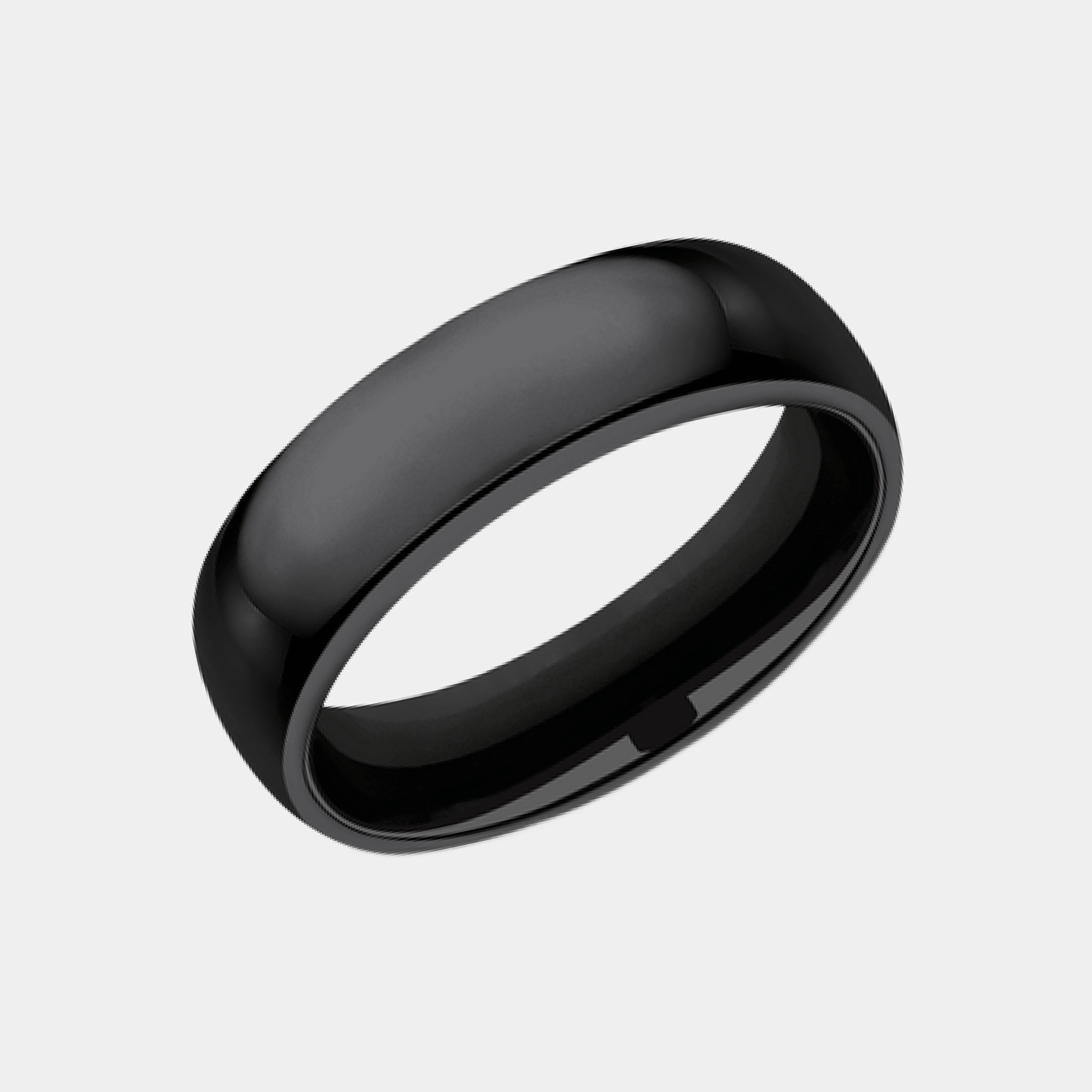 Men's Wedding Band | The Regular Dome Fit | Black Titanium | Elysium