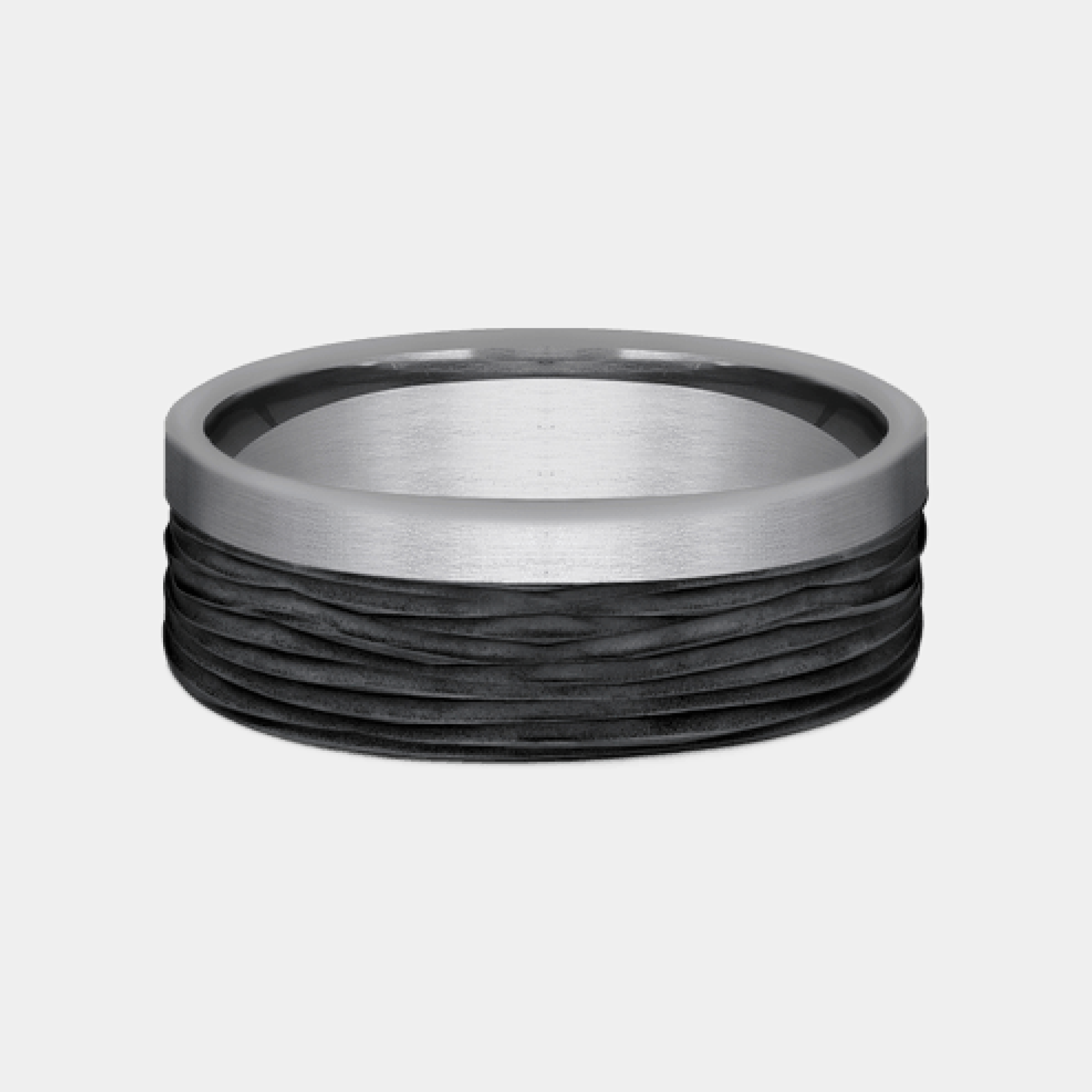 Men's Wedding Band | The Hickory | Tantalum Grey with Black Titanium | Elysium