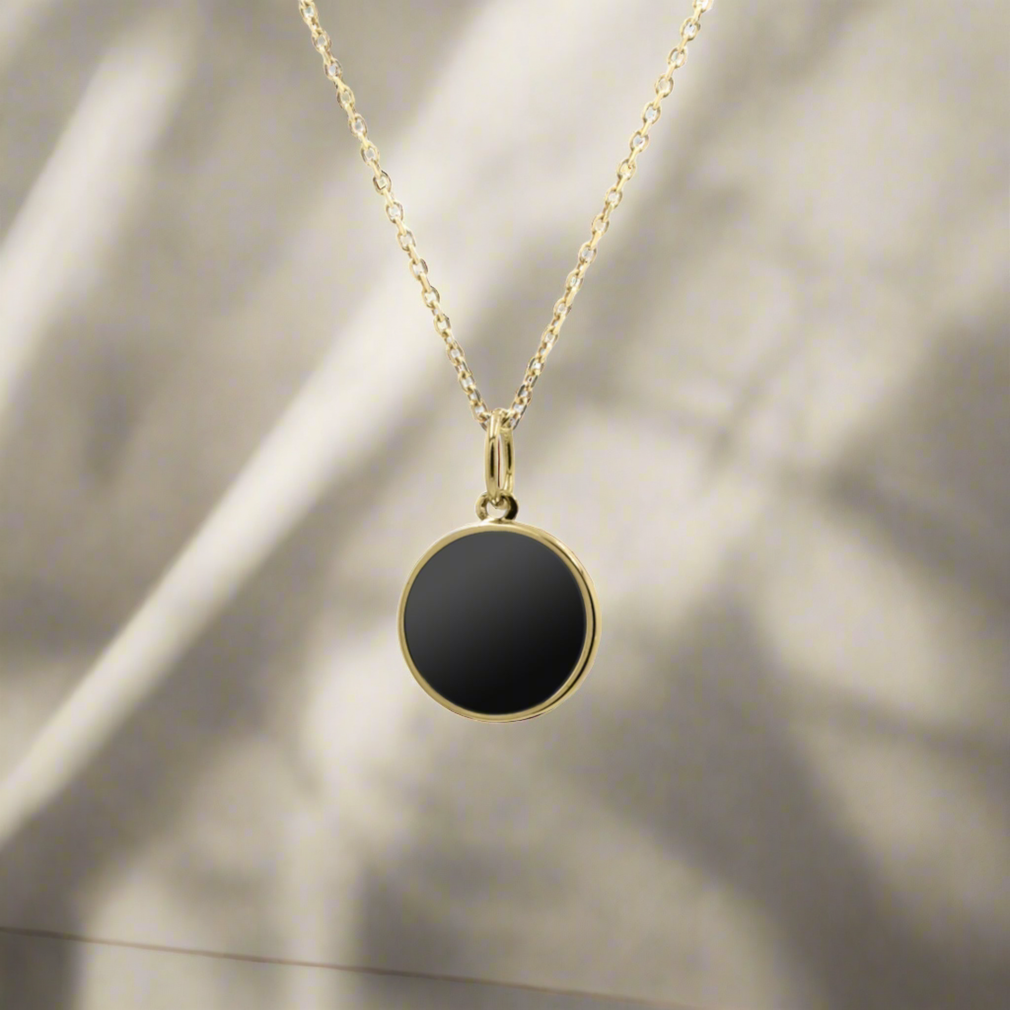 Black Diamond - Women’s 11MM Pendant Necklace - 14K Yellow Gold - Lady Elysium Black Diamond