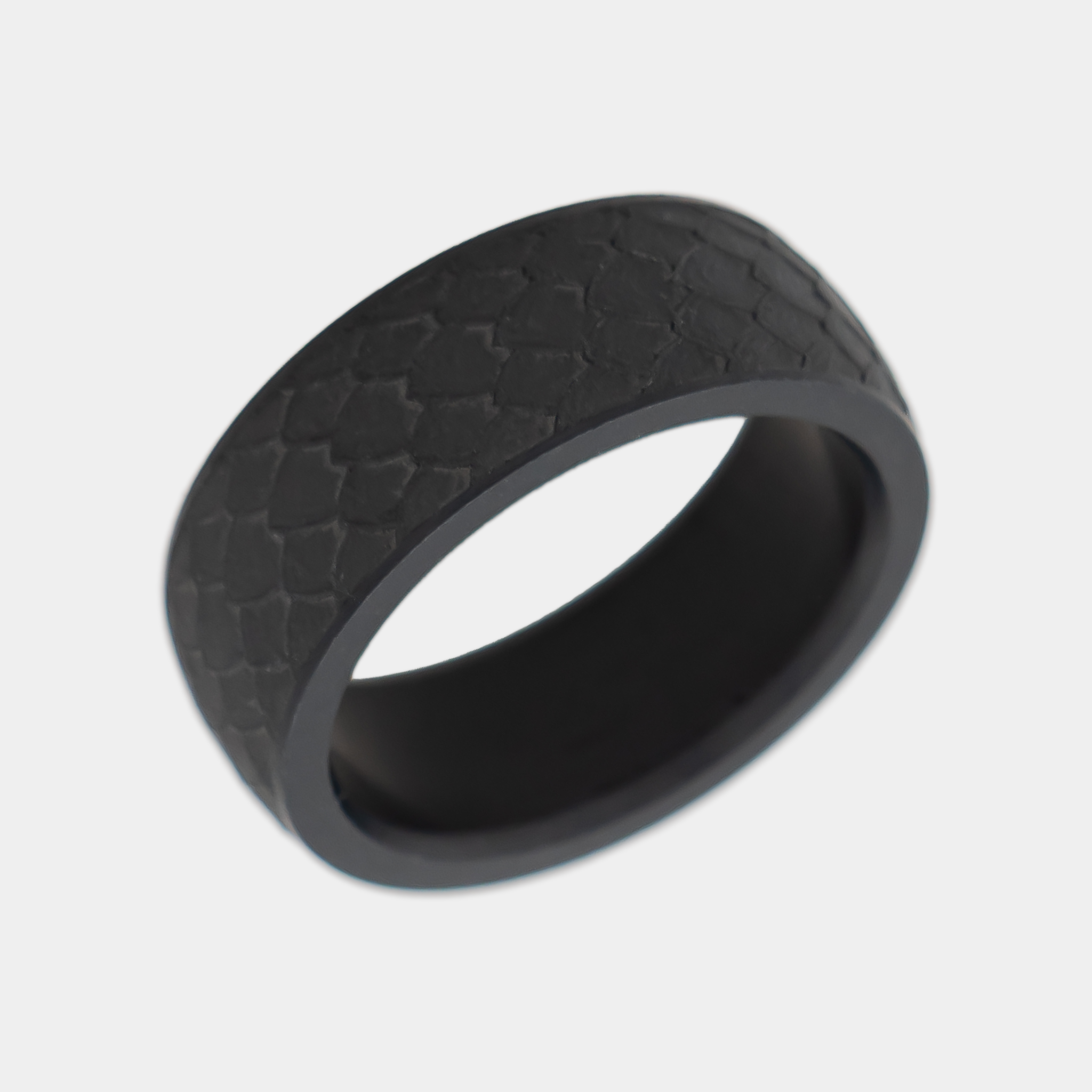 NYX 8mm - Size 11 - Polished Finish Dragon Scale Laser Engraving - SHIPS WITHIN 2 BUSINESS DAYS