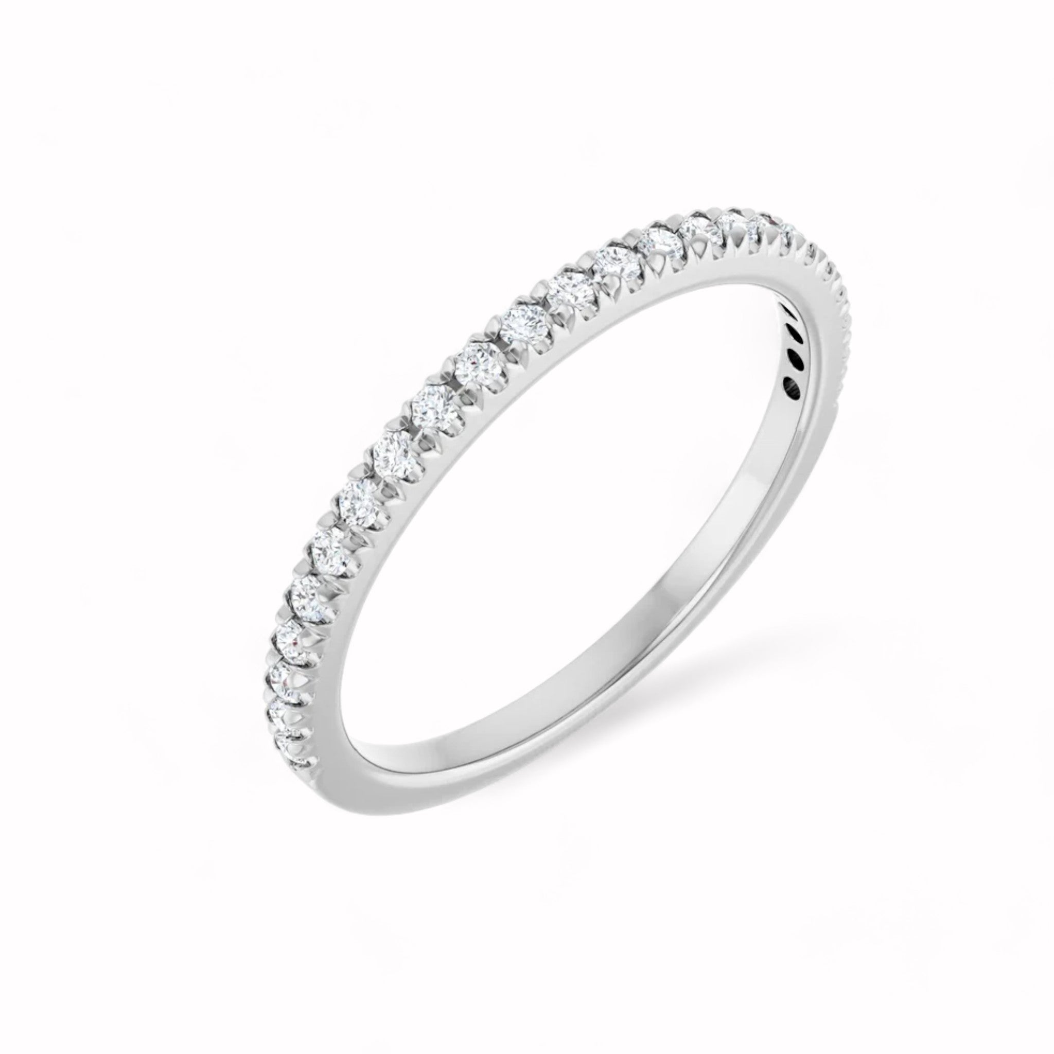 Black Diamond - Women’s Ring - RHEA - 14K White Gold - French Set - 1/4 CTW Diamond Anniversary Band - Lady Elysium Black Diamond