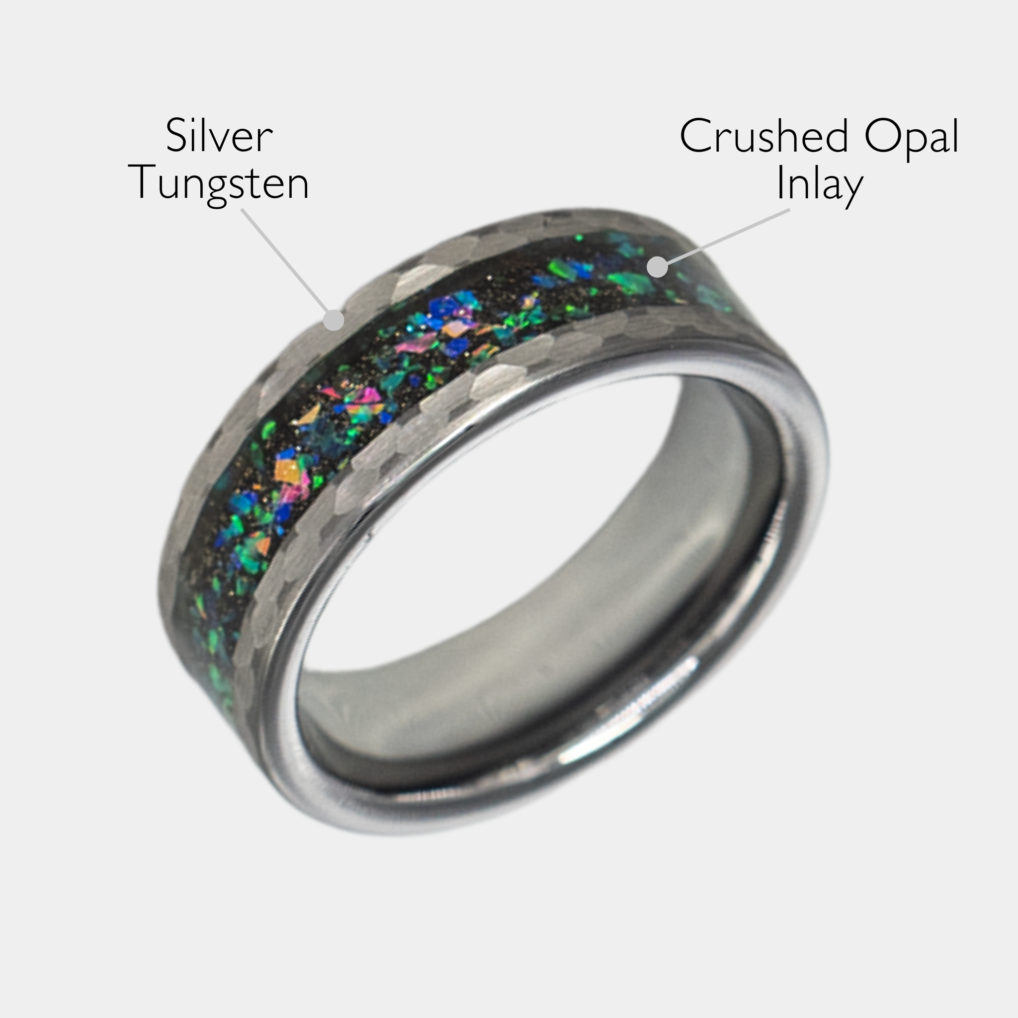 Typhon ring – solid black diamond with polished beveled edges from the Hustler Collection. Angled view with product name overlay.