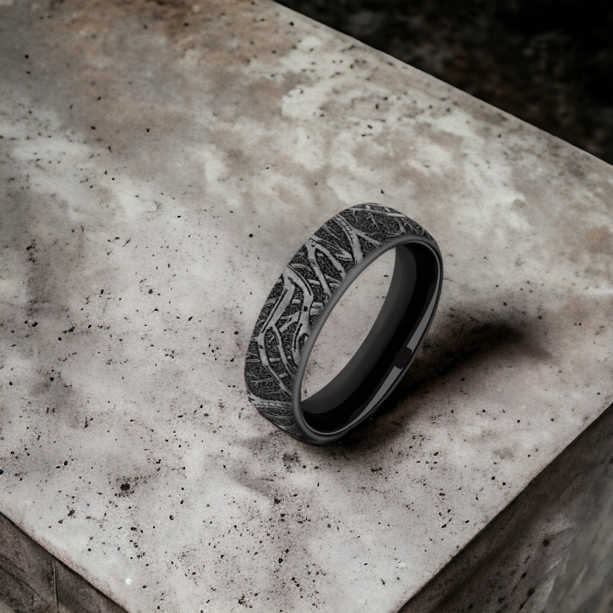 Men's Wedding Band | The Artemis | Black Titanium | Elysium