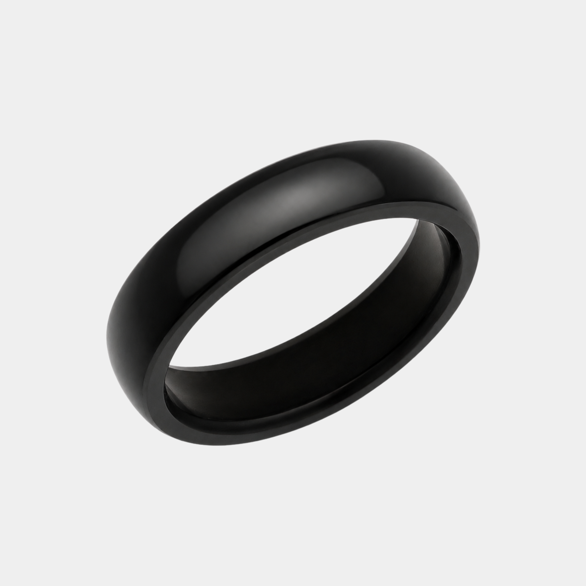 NYX solid black diamond wedding band in 6mm polished finish